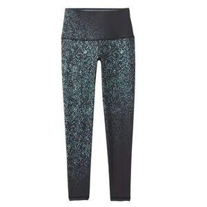 prAna Kimble Black and Green Printed Leggings